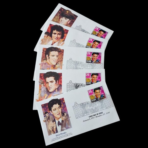 1993 Fleetwood (5) First Day Cover Elvis Presley US Stamp Memphis, TN 38101 - Picture 1 of 8